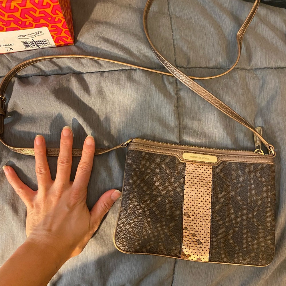 Michael Michael Kors Sequin Monogram Crossbody Ba… - image 3